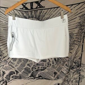 FILA Women's White Skort with Zipper Pocket